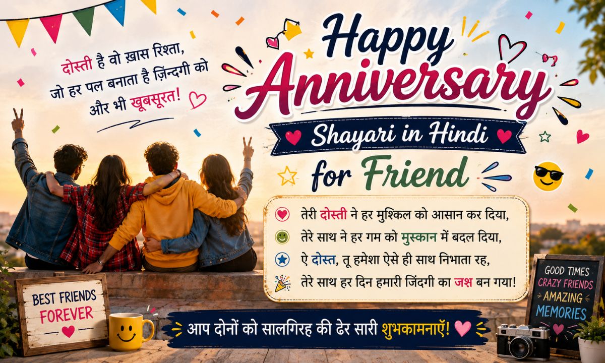 Happy Anniversary Shayari in Hindi for Friend