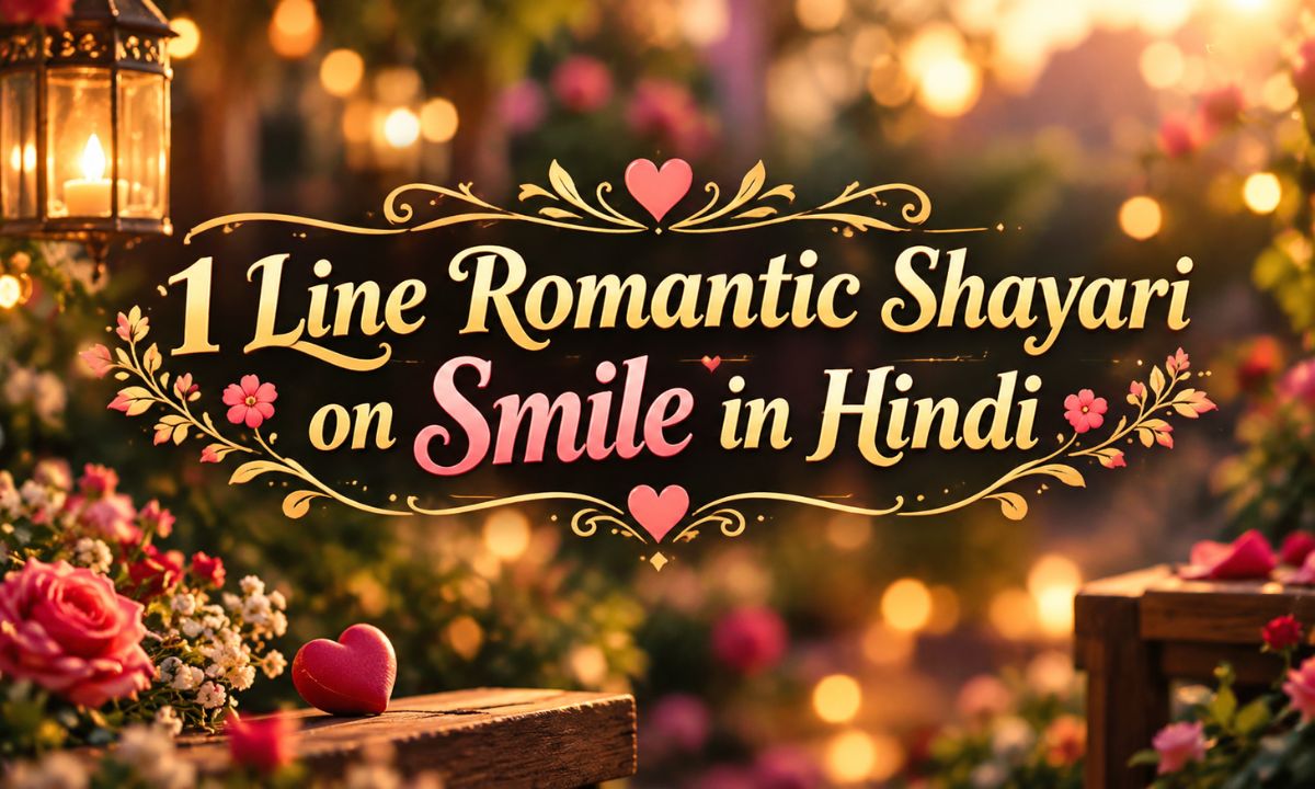 1 Line Romantic Shayari on Smile in Hindi