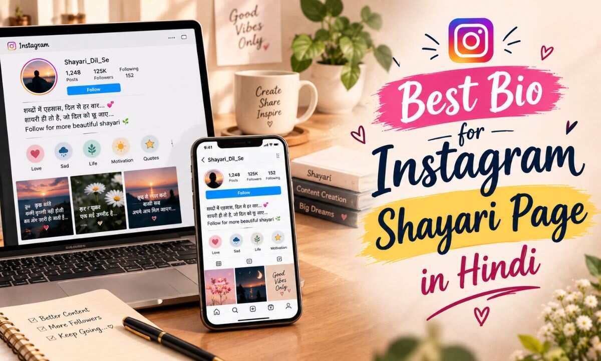 Best Bio for Instagram Shayari Page in Hindi