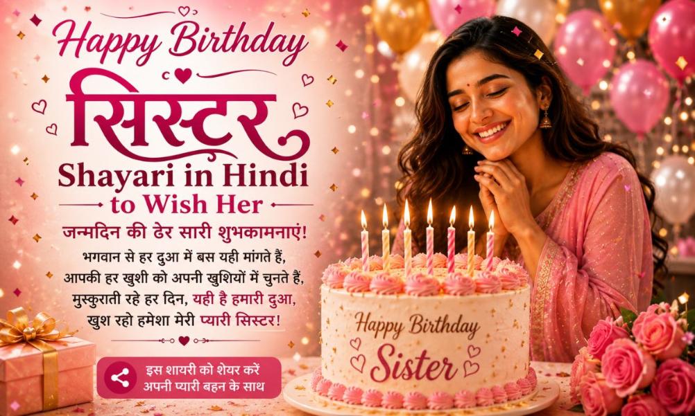 Happy Birthday Sister Shayari in Hindi to Wish Her