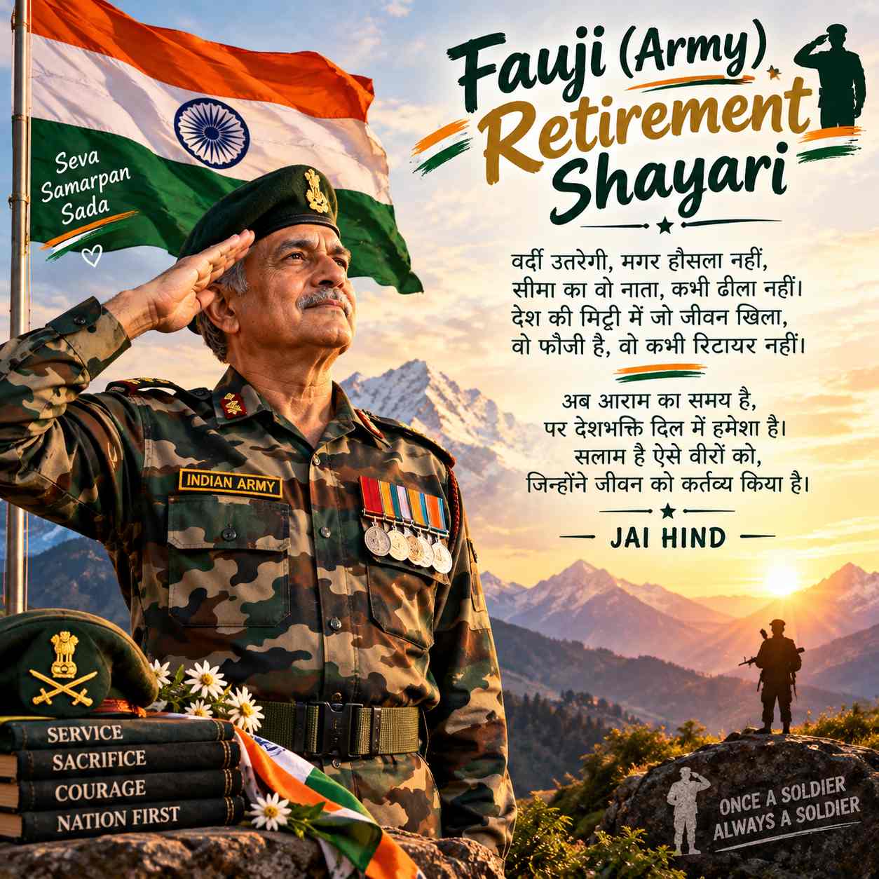 Fauji (Army) Retirement Shayari