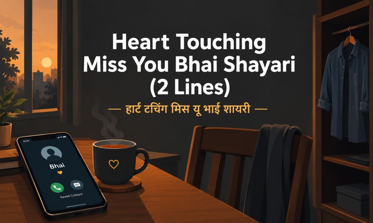 Heart Touching Miss You Bhai Shayari (2 Lines)