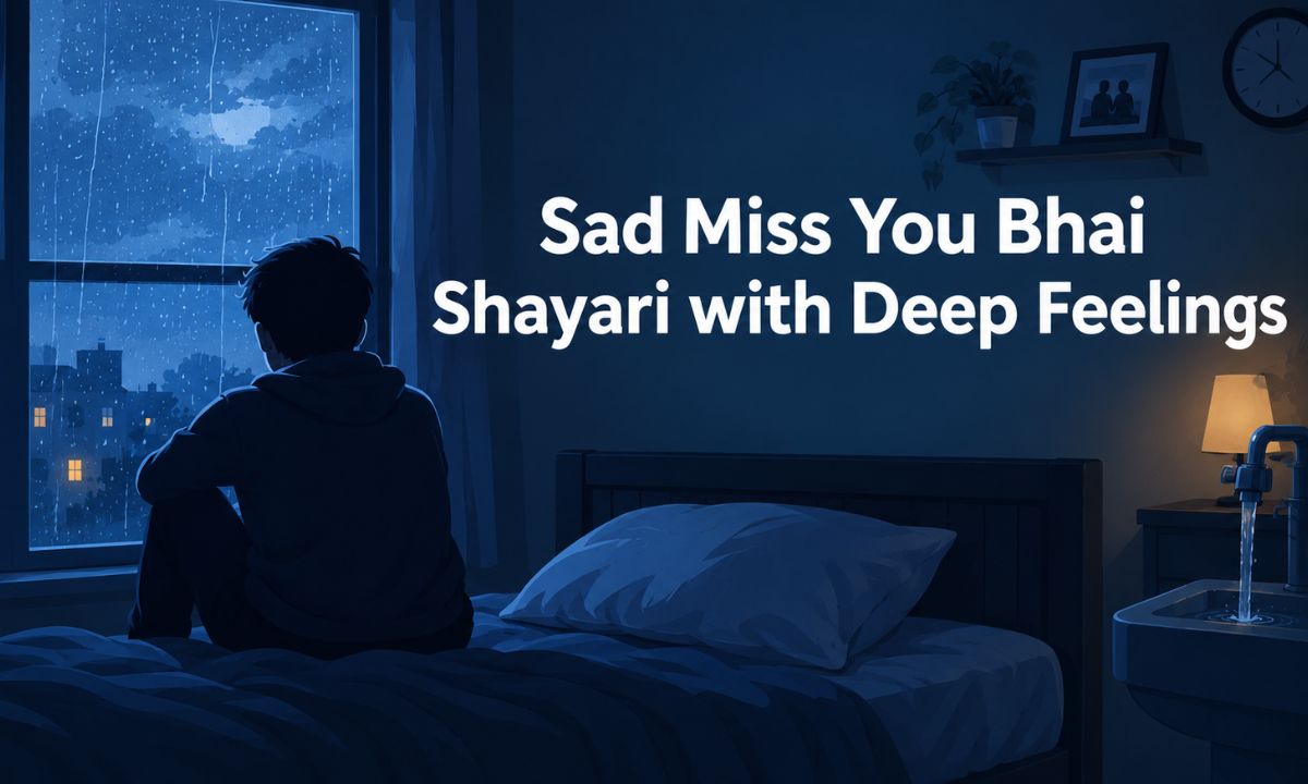 Sad Miss You Bhai Shayari with Deep Feelings